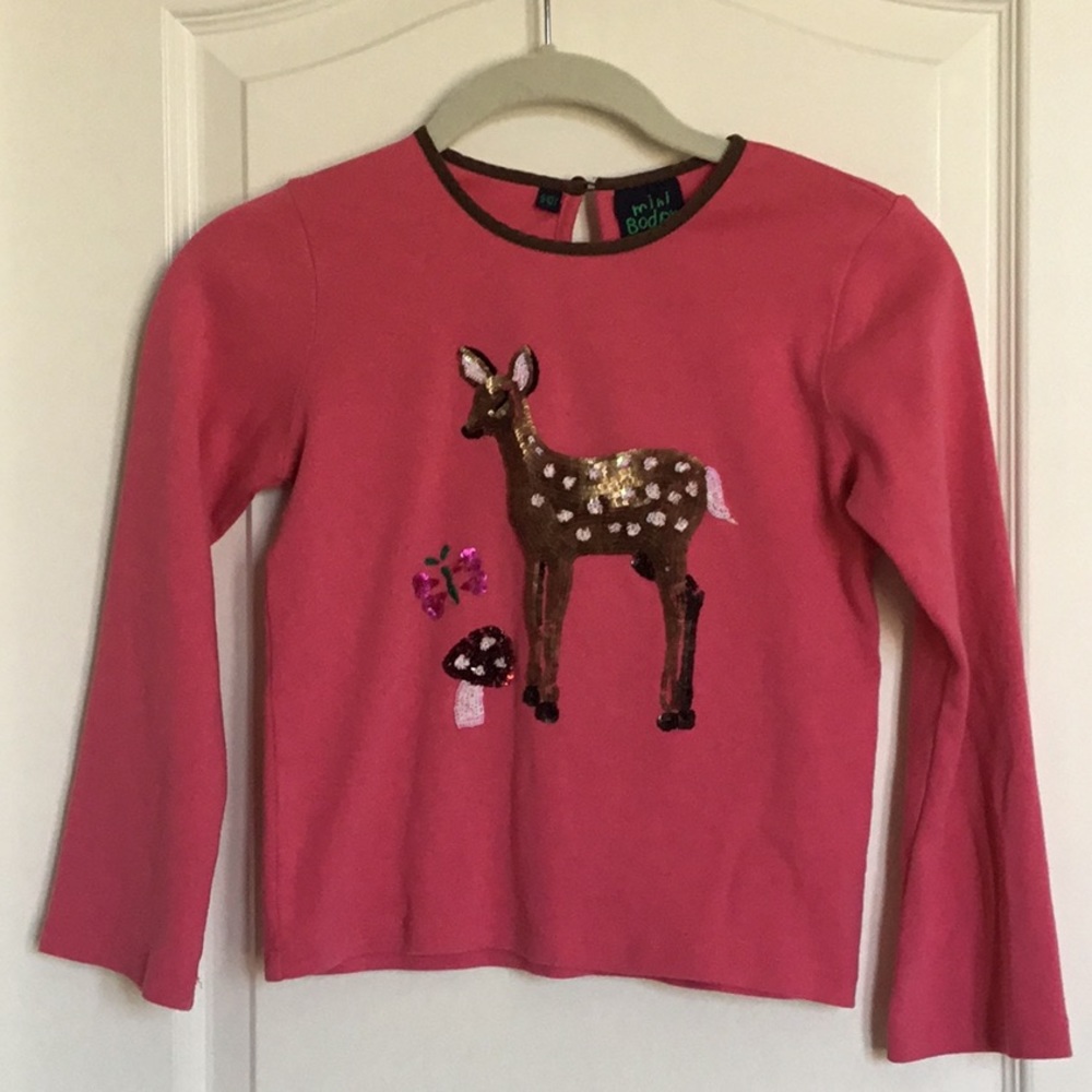 MINI BODEN Sequin Deer Shirt Size 9-10 - Picture 8 of 10